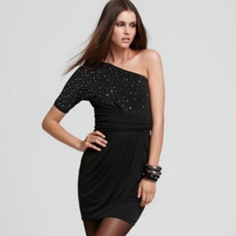 NWT Vince Camuto Black One Shoulder Dress